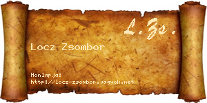 Locz Zsombor névjegykártya